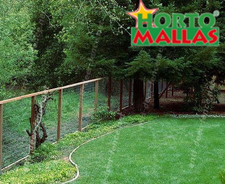 Net installed for protection of plants against wild animals